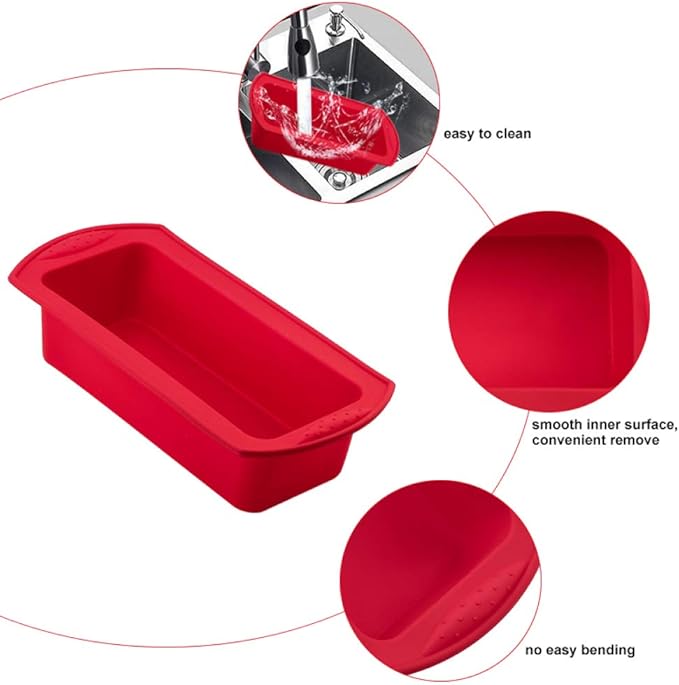 Cake Tin， Non-Stick Cake Mould, Baking ToolsBaking Mold,Cake Mould,Baking Baking Silicone Bread Loaf Cake Mold Non Stick Bakeware Baking Pan Oven Rectangle Mould Non Stick Skillet Pan Pans (Color : Gr
