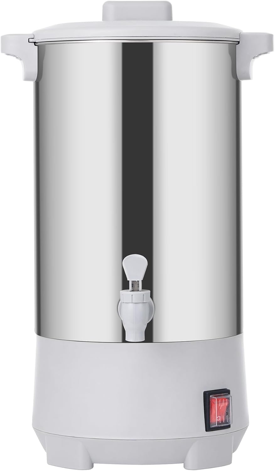 SYBO Commercial Grade Stainless Steel Percolate Coffee Maker Hot Water Urn for Catering, 30-Cup, 3.5L, Grey