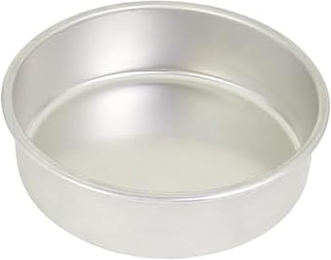 Chicago Metallic Recycled Aluminum 8 inch Round Cake Pan with Natural Aluminum For Even Baking, Built for Everyday Use, Perfect for Round Cakes, Cheesecakes and More