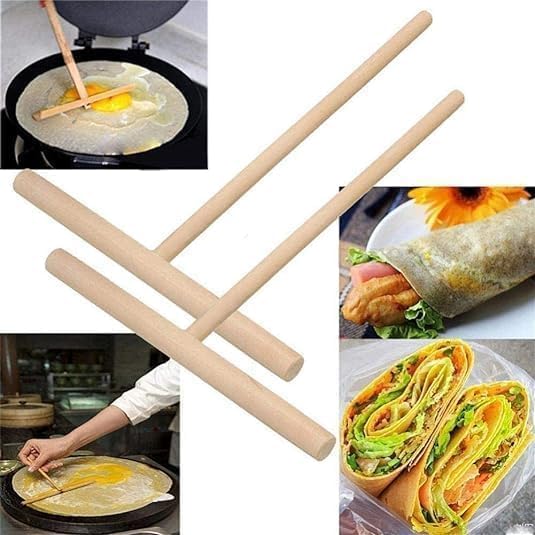 2 Pcs Wooden Crepe Maker Pancake Batter Spreader Stick Kitchen Cooking Utensils Tools for Restaurant Canteen Specially Supplies Practical Treatment Specialty Appliances, Crepe Makers
