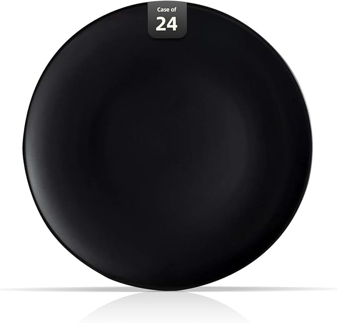 Stoneware Coupe Commercial Grade Dinnerware, Matte Black, Plate 9", Case of 24