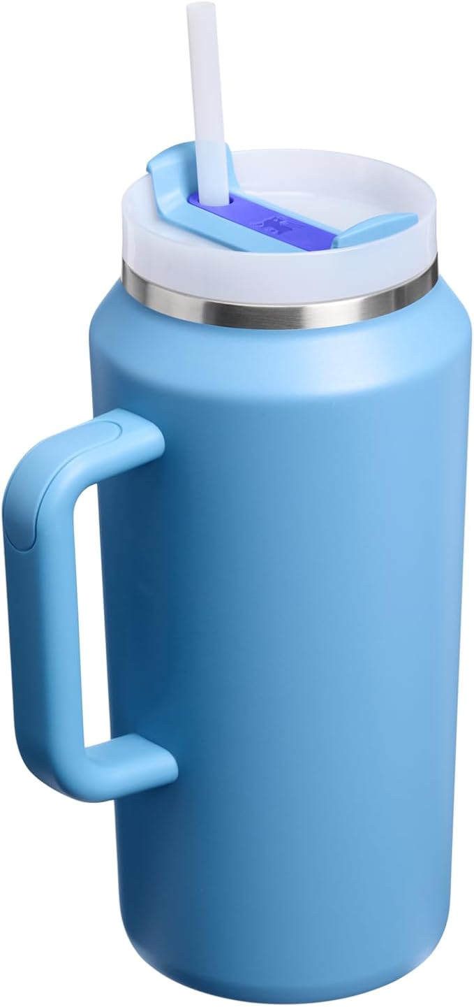 STANLEY Quencher H2.0 Tumbler with Handle and Straw 64 oz | Flowstate 3-Position Lid | Cup Holder Compatible for Travel | Insulated Stainless Steel Cup | BPA-Free | Blue Sky