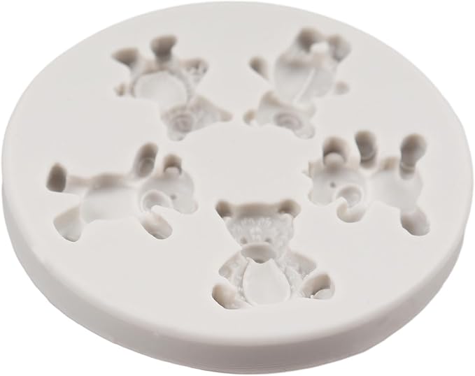 Bear Silicone Fondant Molds Bear Candy Chocolate Molds For Cake Decoration Cupcake Topper Chocolate Candy Polymer Clay Gum Paste