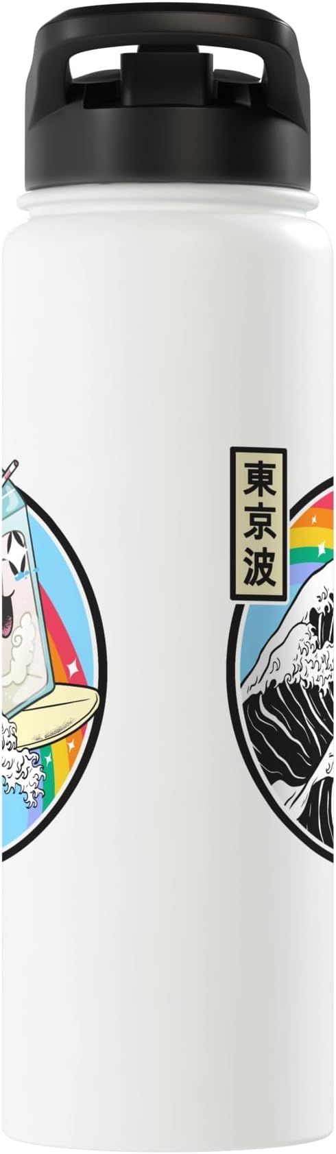 Milk Carton Surfing Great Wave Kawaii Rainbow Anime Stainless Steel Insulated Water Bottle