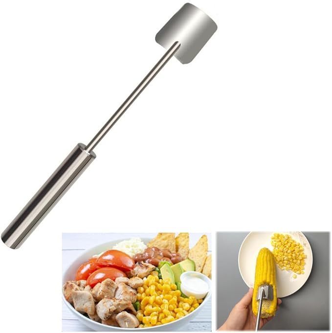 Corn Peeler for Corn on the Cob,Long Handle Stainless Steel Corn Cob Stripper Tool,Corn Kernel Remover Tool for Home Kitchen (Peeler)