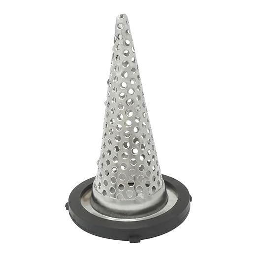 Gloxco 2" Funnel Suction Strainer, Witch Hat, Stainless Steel (STR-F200)