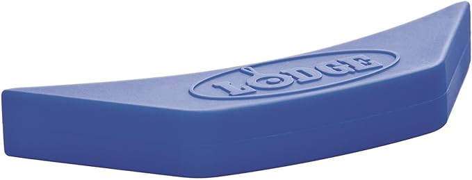 Lodge Silicone Assist Handle Holder - Dishwasher Safe Hot Handle Holder Designed for Traditional Lodge Cast Iron Dual Handle Products - Reusable Heat Protection Up to 450° - Blue