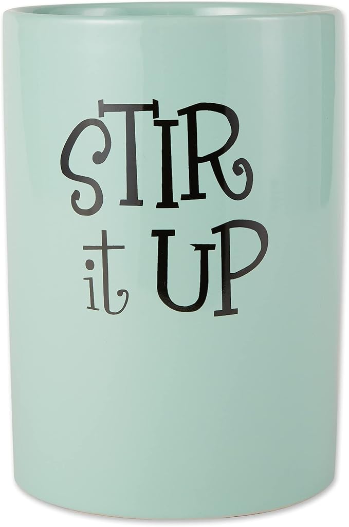 DII Kitchen Accessories Retro Collection, Ceramics, Utensil Holder, Aqua