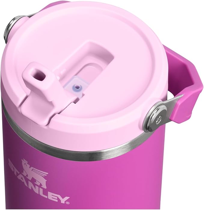 STANLEY IceFlow 2.0 Flip Straw Tumbler with Handle 30 oz | Twist On Lid and Flip Up Straw | Leakproof Water Bottle | Insulated Stainless Steel | BPA-Free | Dark Blossom