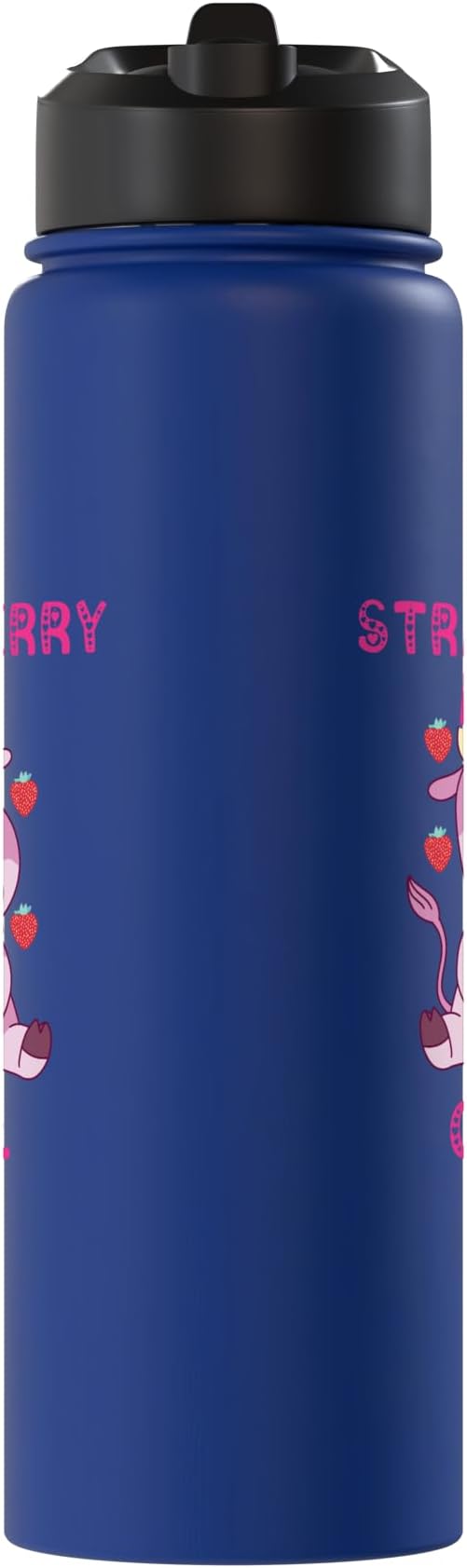 Strawberry Milk Girl Japanese Strawberry Shake Cute Pink Cow Stainless Steel Insulated Water Bottle