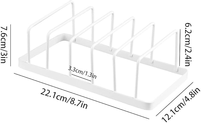 Tomorotec Dish Plate Storage Drainboard 2-Pack, Alloy Steel Kitchen Pot Lid Holder Dish Plate Drying Rack Drainer Stand Multifunctional Cabinet Organizer