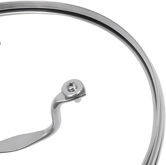 HEVSTIL 9-Inch Tempered Glass Lid – Heat Resistant to 220°C, Dishwasher Safe – Steam Vent & Cool-Touch Handle – Universal Fit for Pots, Pans & Skillets (Fits 8" Rim)