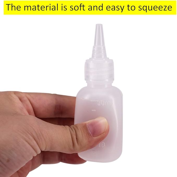 24 Pack 1-Ounce Plastic Squeeze Bottles with Measurement - Cookie Decorating Supplies, Cookie Writer Bottles Food Coloring and Royal Icing Supplies