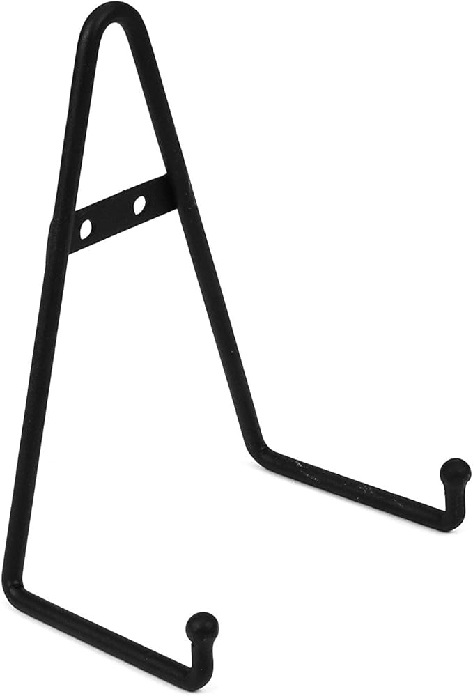 Milltown Merchants™ Metal Display Stand - Free Standing or Wall Mounted Decorative Plate Holder - Versatile Plate Hanger Stand - Black Metal Plate Stand (4 Pack, Medium)