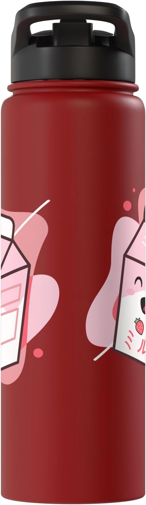 Kawaii Milk Cow Retro Japanese Strawberry Strawberry Milk Stainless Steel Insulated Water Bottle