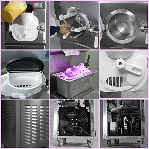 Kolice ETL Certificate Commercial Hard ice Cream Machine Gelato ice Cream Making Machine Italian Water ice Maker-Italy Designed Extra Strong Door, 9-11 Gal Per Hour