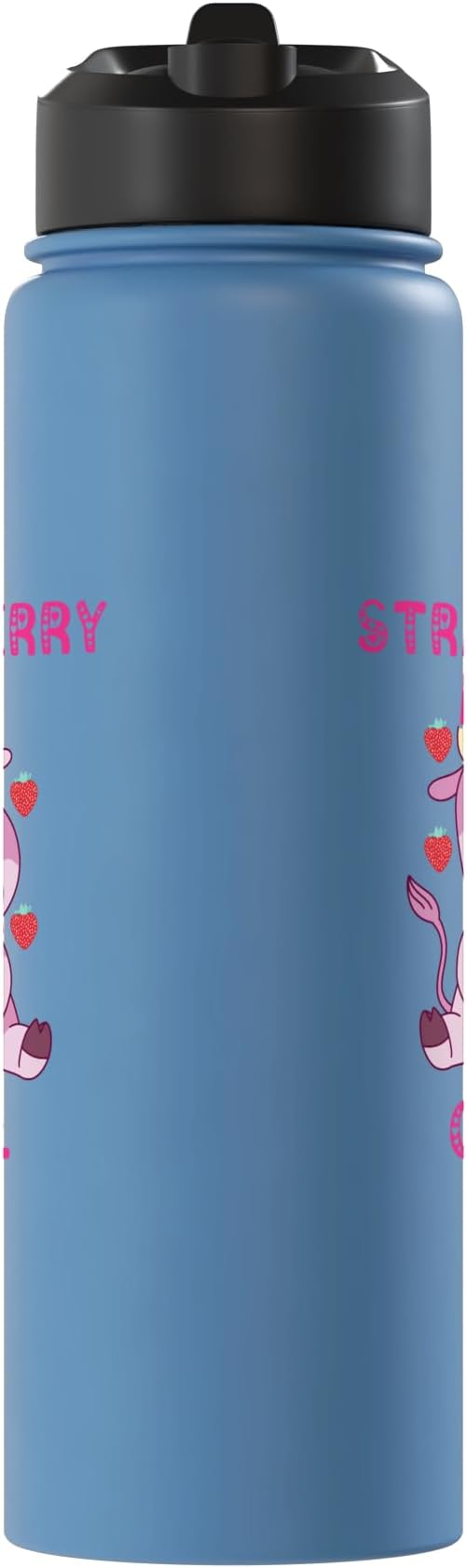 Strawberry Milk Girl Japanese Strawberry Shake Cute Pink Cow Stainless Steel Insulated Water Bottle