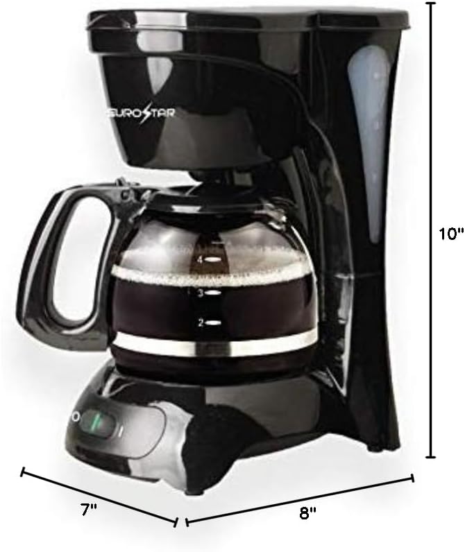 EUROSTAR ECM620B 4-Cup Coffeemaker, Black