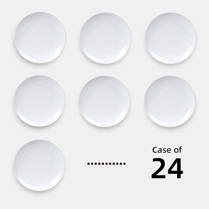 Stoneware Coupe Commercial Grade Dinnerware, Bright White Plate 8.25", Case of 24