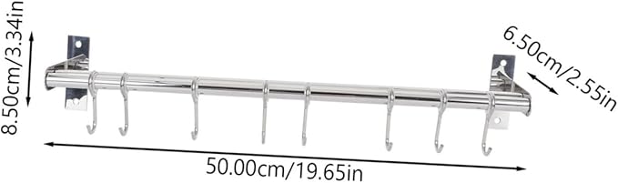 304 Stainless Steel Wall-mounted Kitchen Hook Rack Multi-function Utensil Hanger No Drill Design Easy Installation for Kitchen Organization