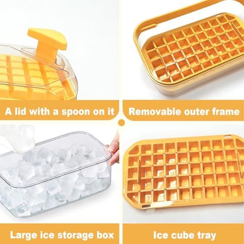 Plastic Ice Cube Trays with Bin and Scoop for Freezer+ Ice Cube Tray