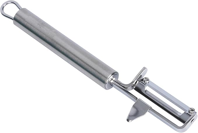 Restaurantware-German Standard 7.4 Inch Potato Peeler With Potato Eye Remover, 1 Swivel Vegetable Peeler - Sharp Blade, Ergonomic Handle, Stainless Steel, Dishwashable, For Carrot, Or, More