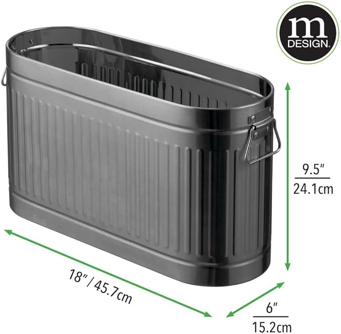 mDesign Large Steel Free Standing Toilet Paper Organizer, 6-Roll Tissue Storage Holder Container Bin for Bathroom Floor, Fits Under Sink, Vanity, Shelf, In Cabinet, Corner, Oscar Collection - Graphite