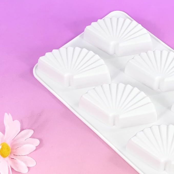 Silicone Pudding Molds, Fan Shape Non-Stick Jelly Dessert Making Trays, Cream Mold for Mousse Cake (F_Folding Fan)