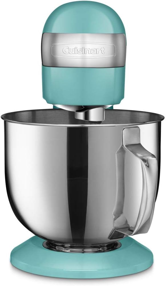 Cuisinart Stand Mixer, 12 Speed, 5.5 Quart Stainless Steel Bowl, Chef’s Whisk, Mixing Paddle, Dough Hook, Splash Guard w/ Pour Spout, Periwinkle Blue, SM-50TQNAS