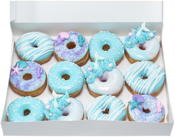 NCS Shimmering Pink, Purple, Teal Seahorses, Starfish & Shells Edible Sugar Cake Toppers - 12 Count