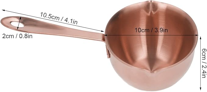 Stainless Steel Butter Warmer, Saucepan Chocolate Milk Butter Melting Pot Small Sauce Pan with Pour Spouts Cooking Pot for Hot Oil Soup Coffee Tea Warming (Pink Gold)