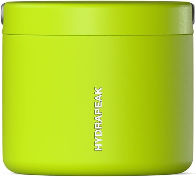 Hydrapeak 18oz Stainless Steel Vacuum Insulated Food Jar for Hot Food and Cold Food, Wide Mouth Leak-Proof Soup Jar for Adults, 10 Hours Hot and 16 Hours Cold (Neon Green)