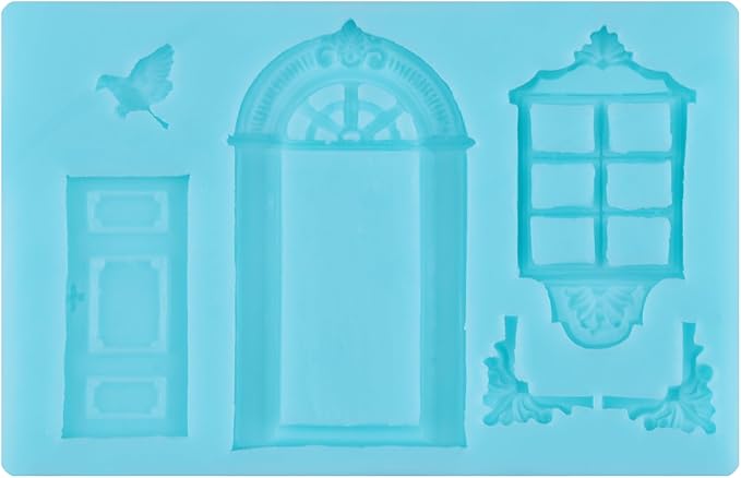 Door Window Frame Silicone Molds Nordic House Fondant Chocolate Molds for Cake Decorating Cupcake Topper Candy Gum Paste Polymer Clay