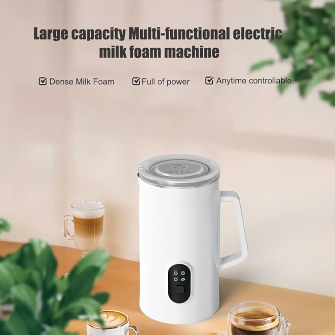 Matybobe Electric Milk Frother 4-in-1 400W 580ml/19.61oz Hot and Cold Milk Foamer Silent Operation Anti Slip Stainless Steel Milk Steamer for Latte Cappuccinos Macchiato Hot Chocolate Milk