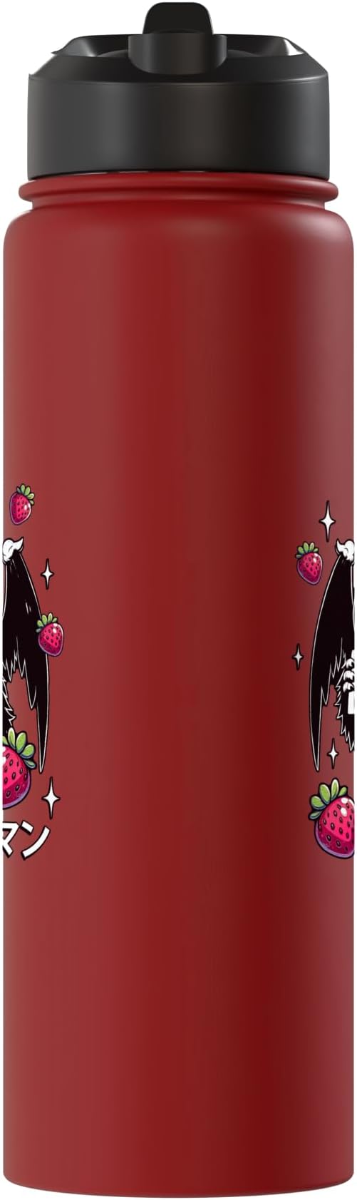 Kawaii Strawberry Milk Shake Carton Mothman Stainless Steel Insulated Water Bottle