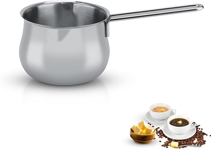 Butter Melting Pot, 28 OZ/800 ml Stainless Steel Small Pot, 304 Stainless Steel Butter Warmer Pan, Small Sauce Pan for Stove Top, Chocolate Melting, Coffee Tea Soup Warming