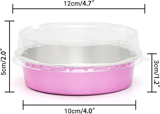 Beasea Mini Pie Tins 20 Pack 8 Oz Aluminum Tart Pans 4 Inch with Lids, Rose Red Disposable Cake Pans for Pie, Tart, Quiche