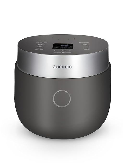 CUCKOO Non-Pressure Rice Cooker 8-Cup Uncooked / 16-Cup Cooked with Induction Heating Technology, Versatile Rice Maker with 12 Menu Options and Steam Plate, Voice Guide, Gray (CR-HA0810FG)