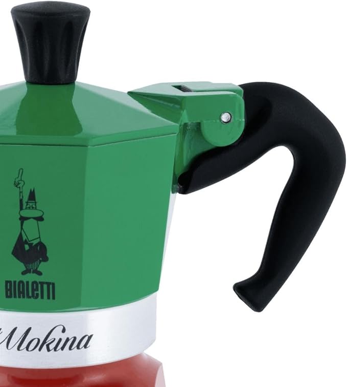 Bialetti Moka Express Iconic Italian Stovetop Espresso Maker (Green/Red, Makes 1/2 Cups)