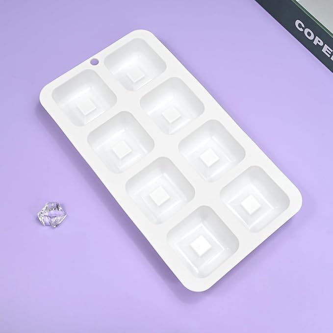 mostsom Silicone Molds Mousse Mold Square Silicone Candy Molds For Chocolate Truffle Mousse Cake Dessert Mold DIY Baking Mold Baking Tool 8-Cavity Butter Mould (H_ Small Square)