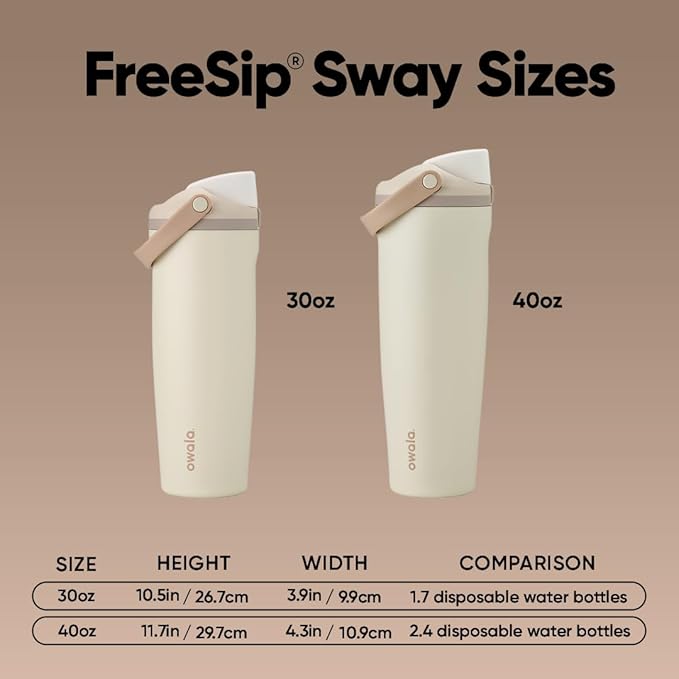 Owala FreeSip Sway - Stainless Steel - 40-oz. - Tan (Lightly Toasted)