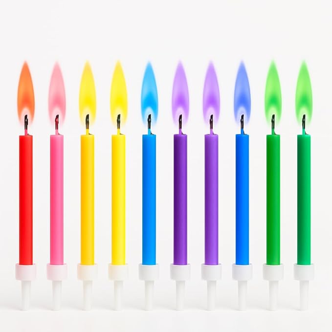 by Tugba Aydan - 24 Count Birthday Cake Candles Happy Birthday Candles Colorful Candles Holders Included