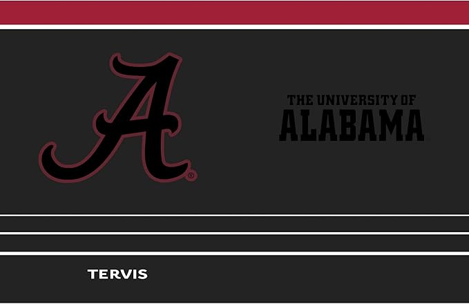 Tervis Traveler Alabama Crimson Tide - Night Game Triple Walled Insulated Tumbler Travel Cup Keeps Drinks Cold & Hot, 30oz with straw, Stainless Steel