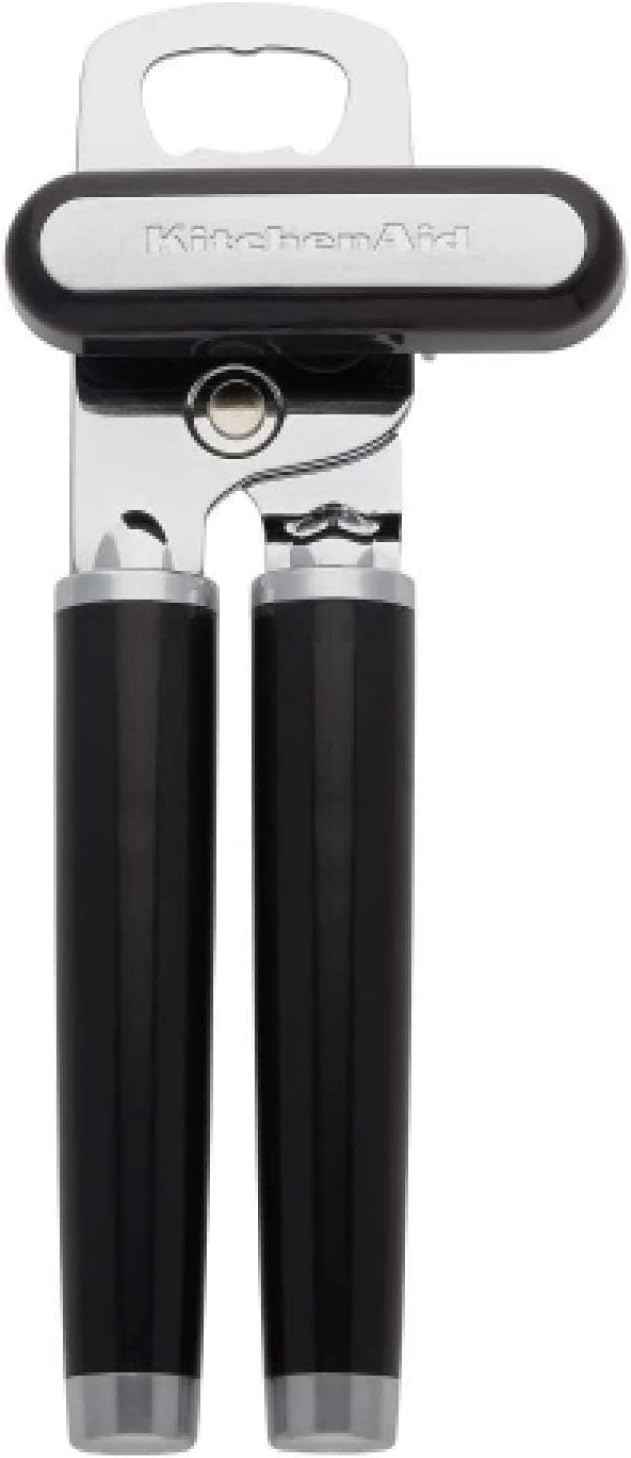 KitchenAid Classic Multifunction Can Opener and Bottle Opener Easy to Use,Razor Sharp Stainless Steel Cutting Wheel,Soft Ergonomic Handles,Black,(Pack of 12)
