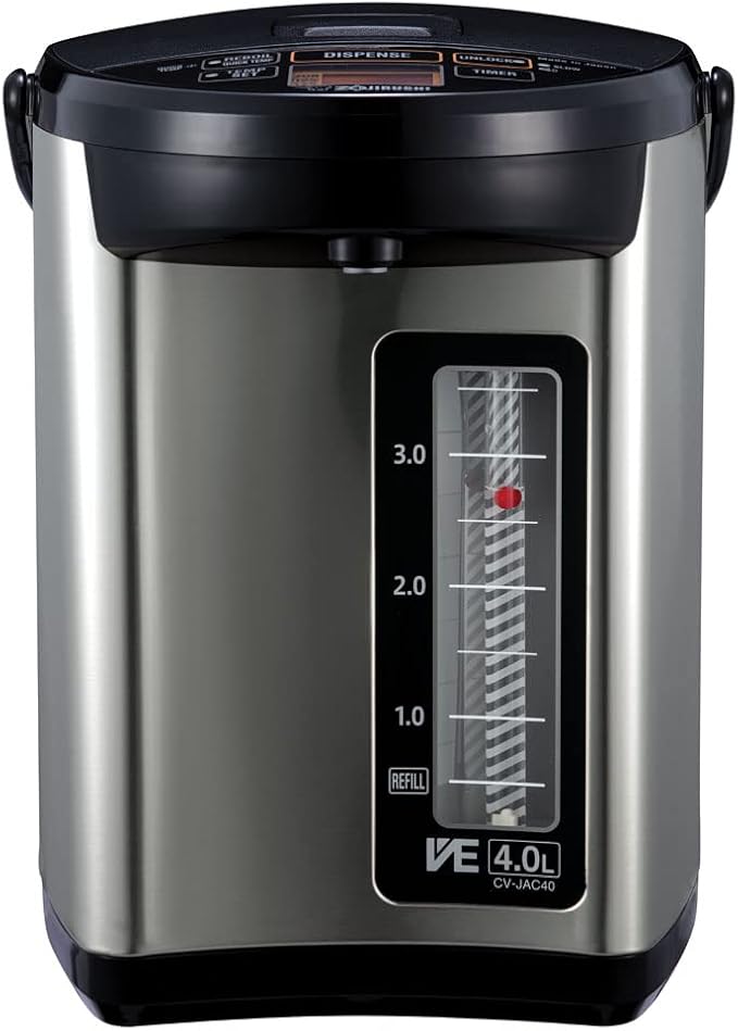 Zojirushi CV-JAC50XB, VE Hybrid Water Boiler & Warmer, 5.0 Liter, Stainless Black, Made in Japan & NP-HCC10XH Induction Heating System Rice Cooker and Warmer, 1 L, Stainless Dark Gray