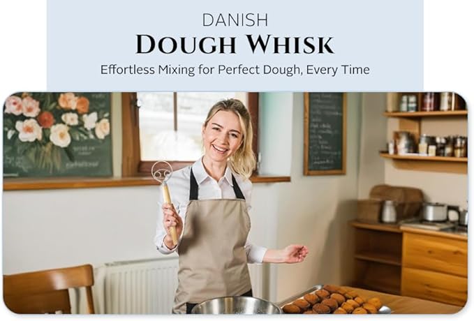Spartali & Company Versatile 13-Inch Danish Dough Whisk for Sourdough: Essential Sourdough Bread Baking Supplies, Bread Making Tools, and Baking Tools - Whisks for Cooking & Mixing Dough Effortlessly