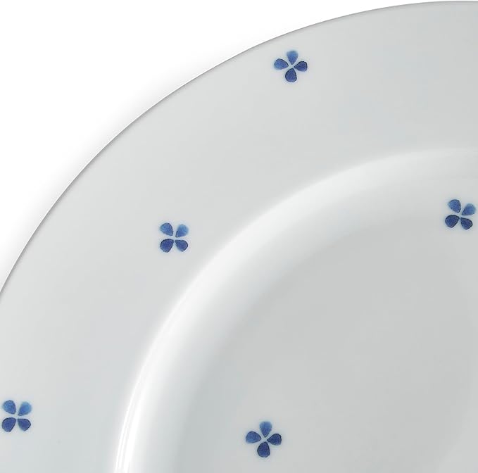 Portmeirion Home Collection 16 Piece Dinnerware Set - Blue Indigo Mix & Match Designs, Porcelain Dinner Plates, Salad Plates, Bowls & Mugs - Microwave, Dishwasher & Oven Safe, Modern Table Set
