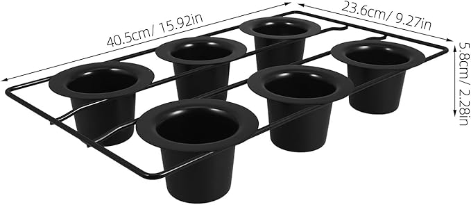 Thickened Carbon Steel Nonstick Muffin Pan 6-cup Deep Cupcake Baking Tray Oven Popover Pan for Home Baking, Black Coated Muffin Tin,
