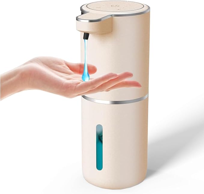 Automatic Liquid Soap Dispenser,Touchless Hand Soap Dispenser USB Rechargeabled Dispenser Electric,Wall Mounted 4 Levels Adjustable Dispenser Pump for Bathroom Kitchen Dish Soap Gold