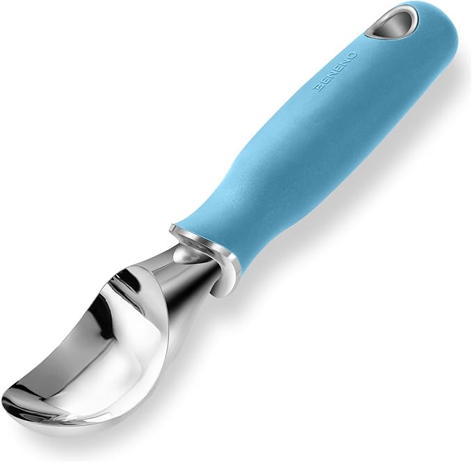 Beneno Heavy Duty Ice Cream Scoop - Upgraded Anti-Fracture Design, Comfortable Grip Long Handle, Effortless Scooping & Dishwasher Safe, Aqua